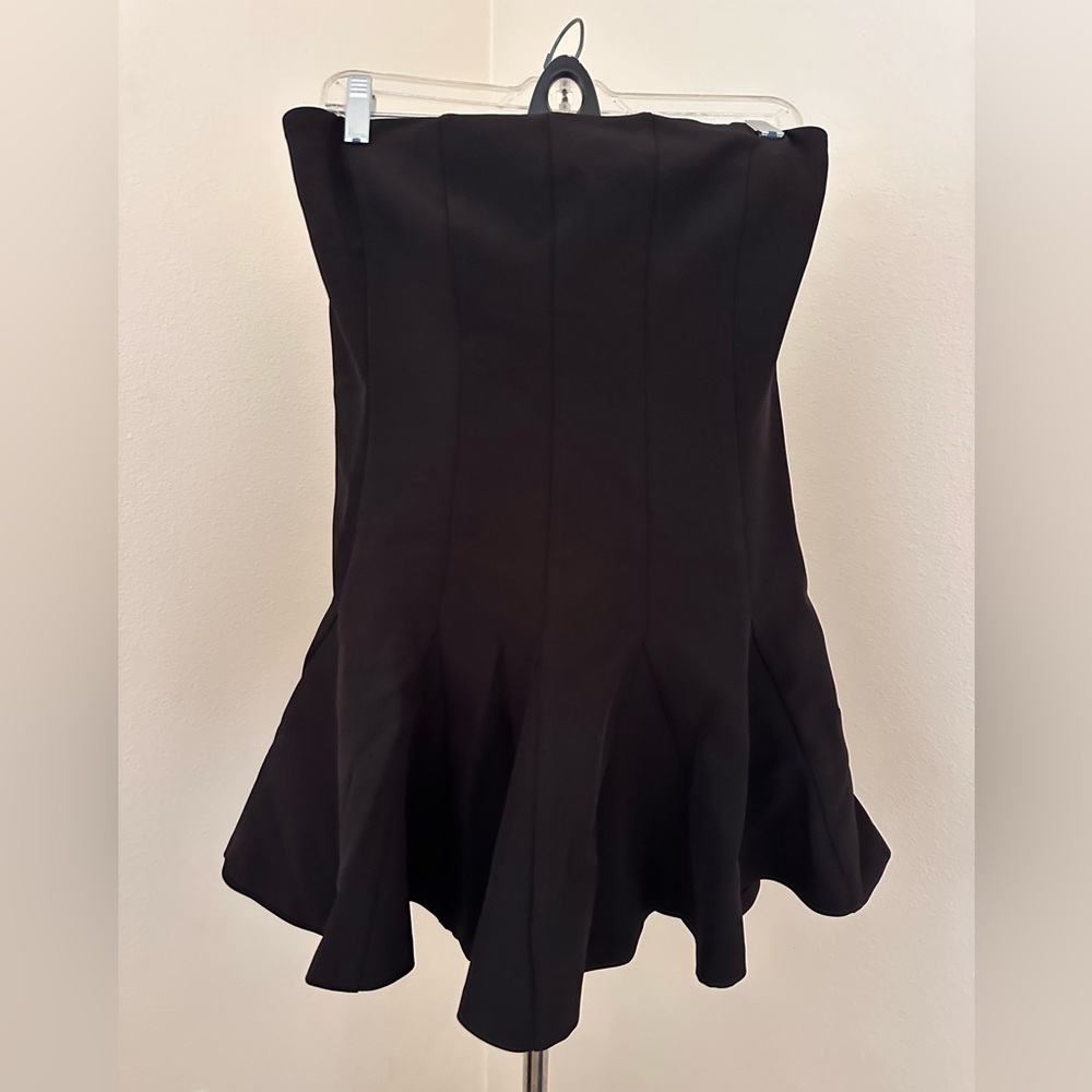Zara Chic Black Flared Mini Dress